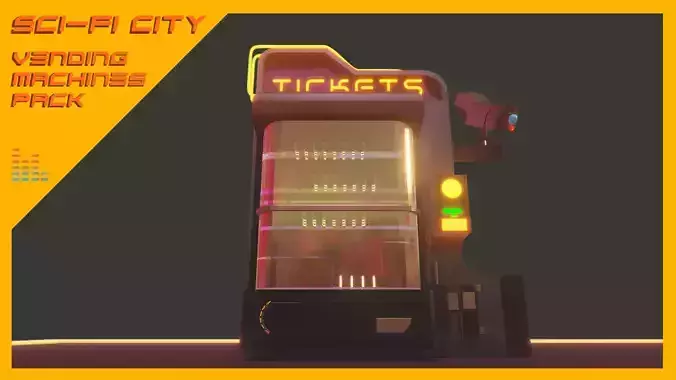 Scifi City Vending Machines Asset Pack Low-poly 3D model