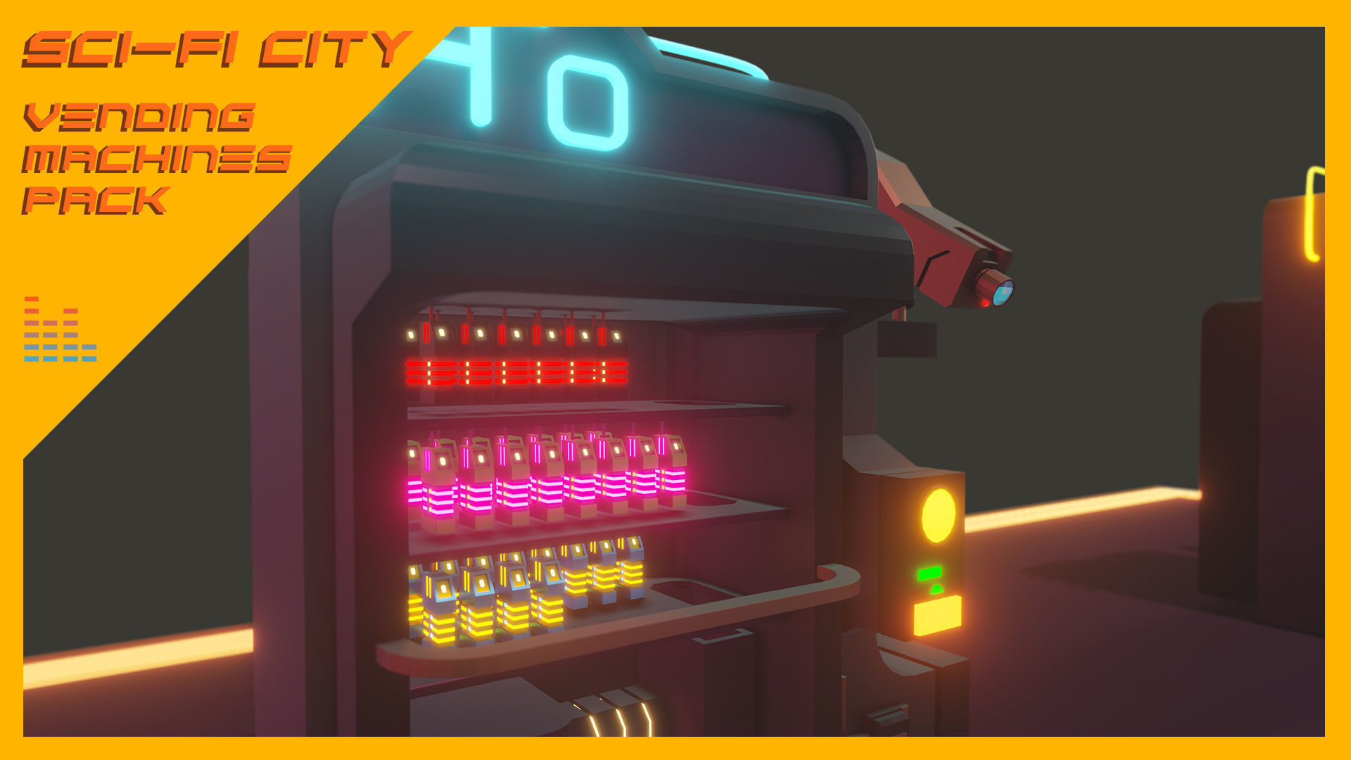 Scifi City Vending Machines Asset Pack Low-poly 3D model_8