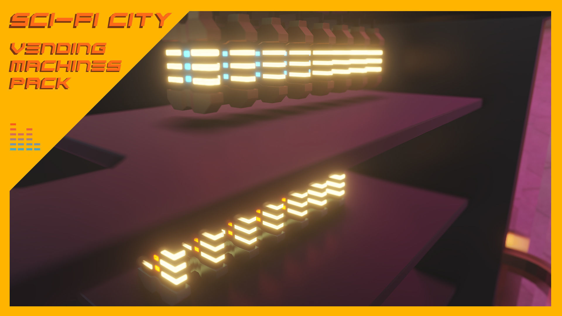 Scifi City Vending Machines Asset Pack Low-poly 3D model_7