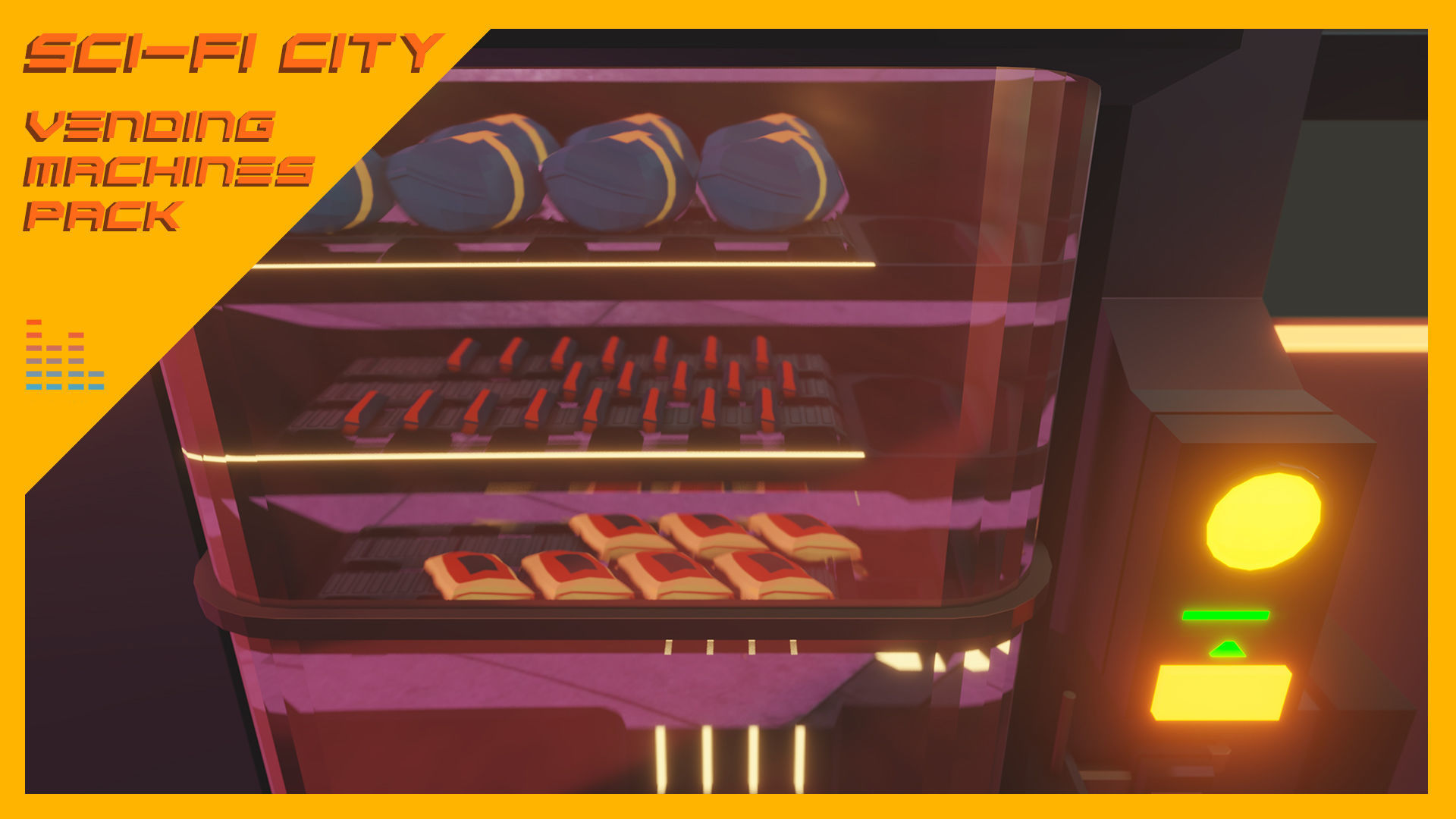 Scifi City Vending Machines Asset Pack Low-poly 3D model_10