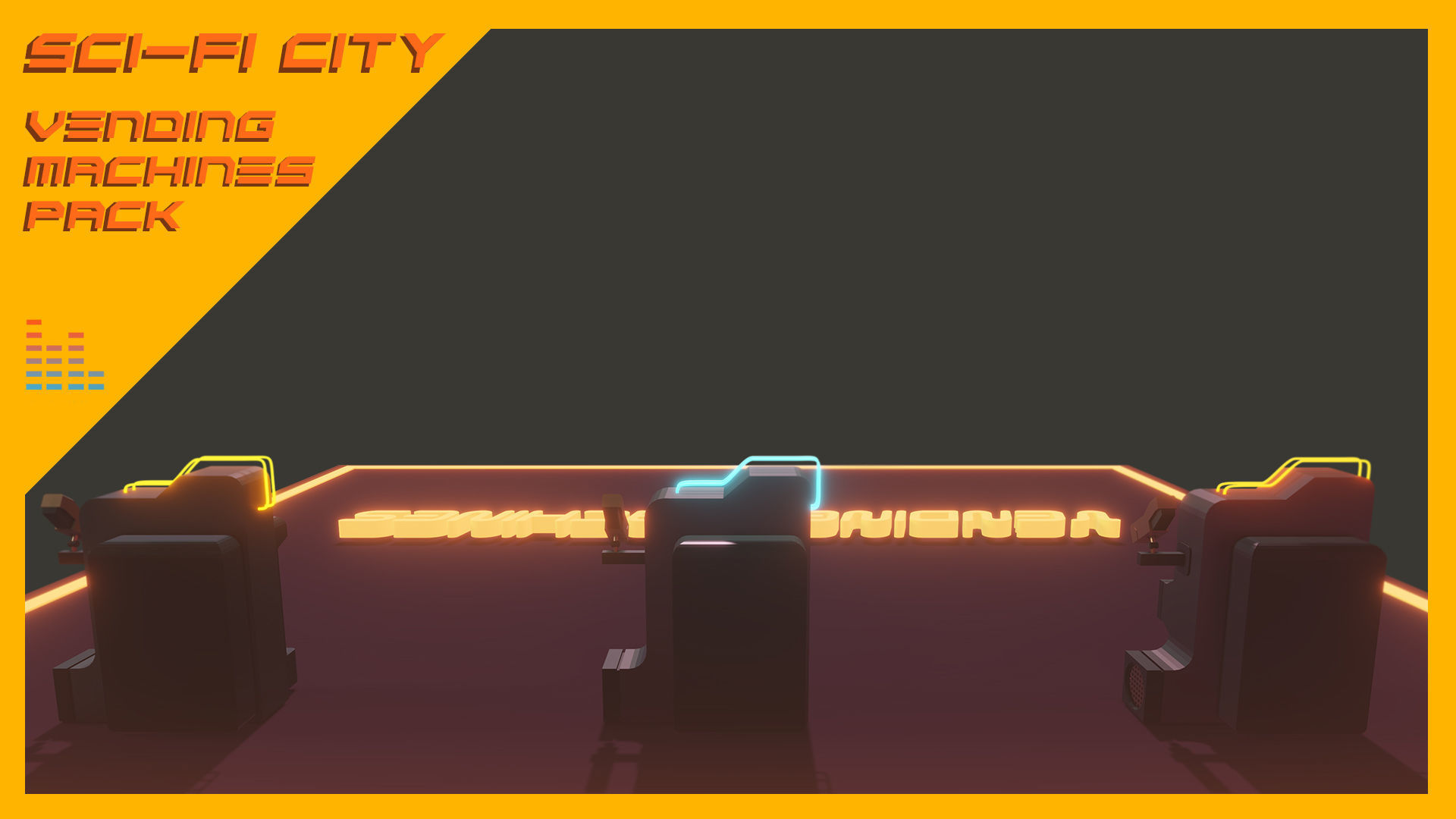 Scifi City Vending Machines Asset Pack Low-poly 3D model_5