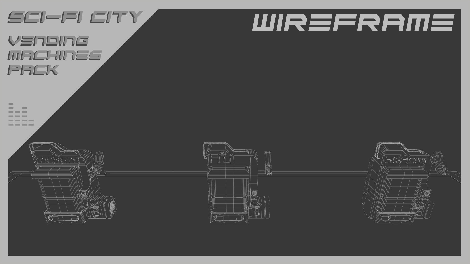 Scifi City Vending Machines Asset Pack Low-poly 3D model_13