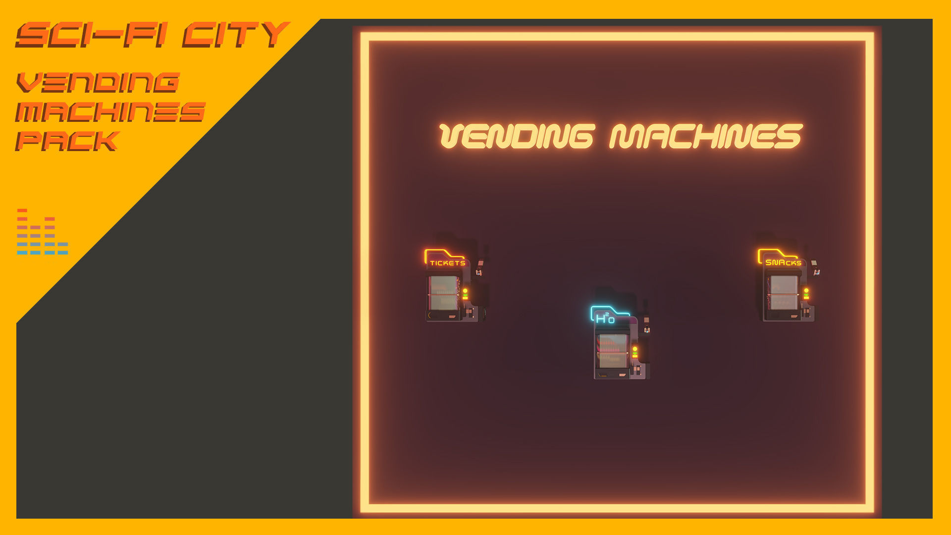 Scifi City Vending Machines Asset Pack Low-poly 3D model_3