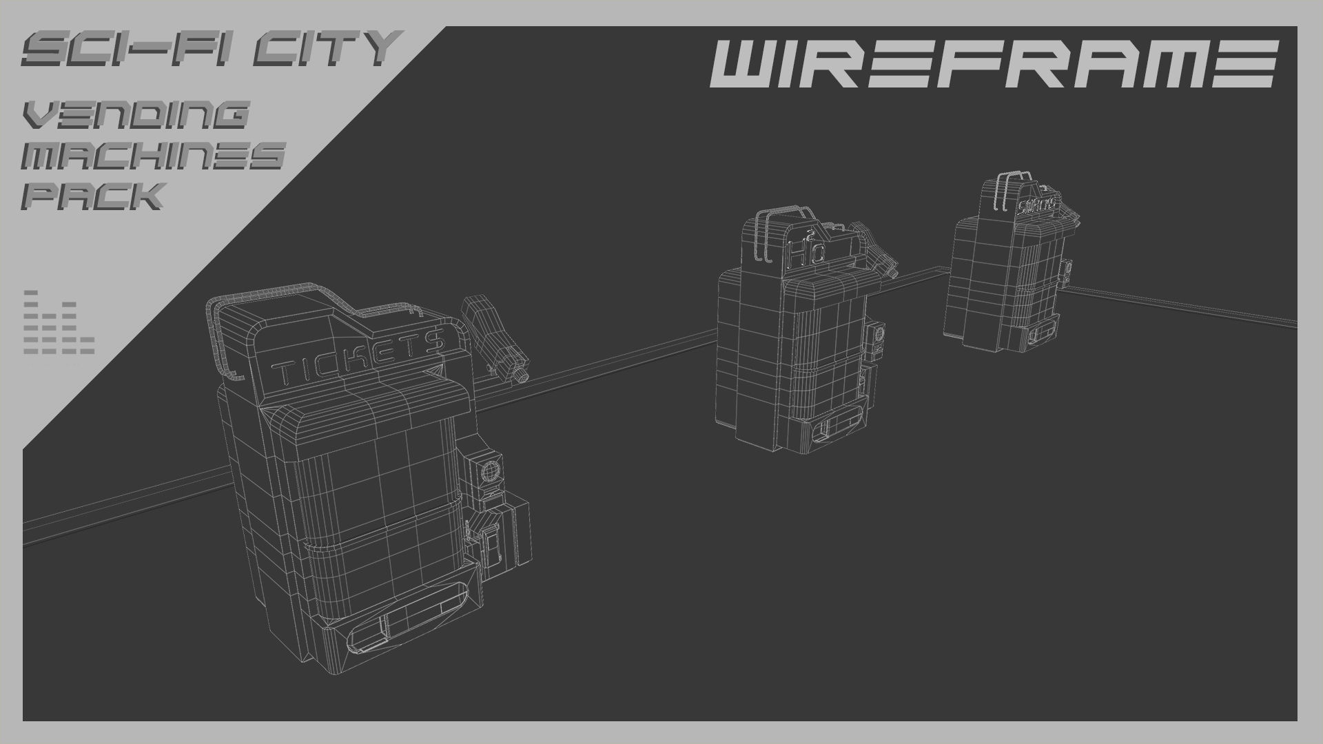 Scifi City Vending Machines Asset Pack Low-poly 3D model_11