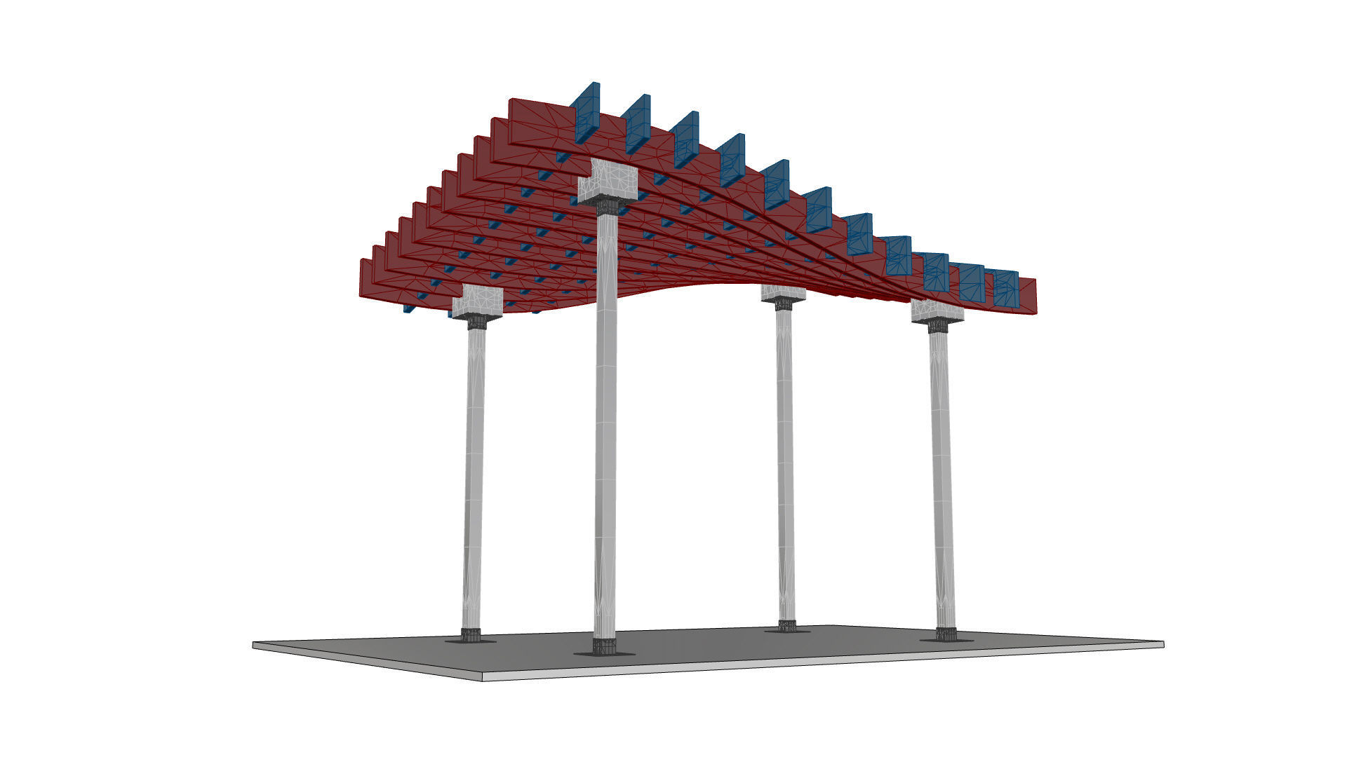 Wavy Parametric Pergola 01 3D model_27