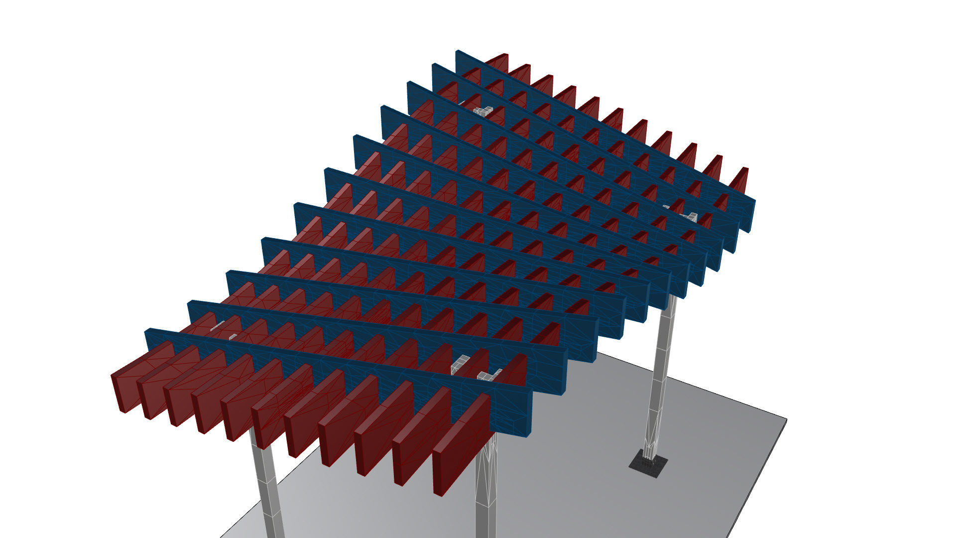 Wavy Parametric Pergola 01 3D model_35