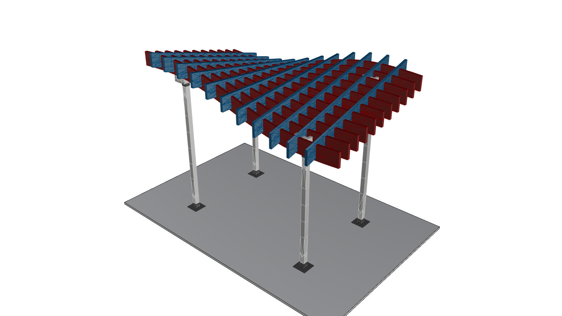 Wavy Parametric Pergola 01 3D model_30