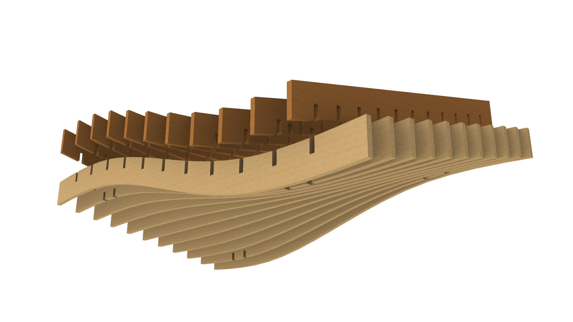 Wavy Parametric Pergola 01 3D model_16