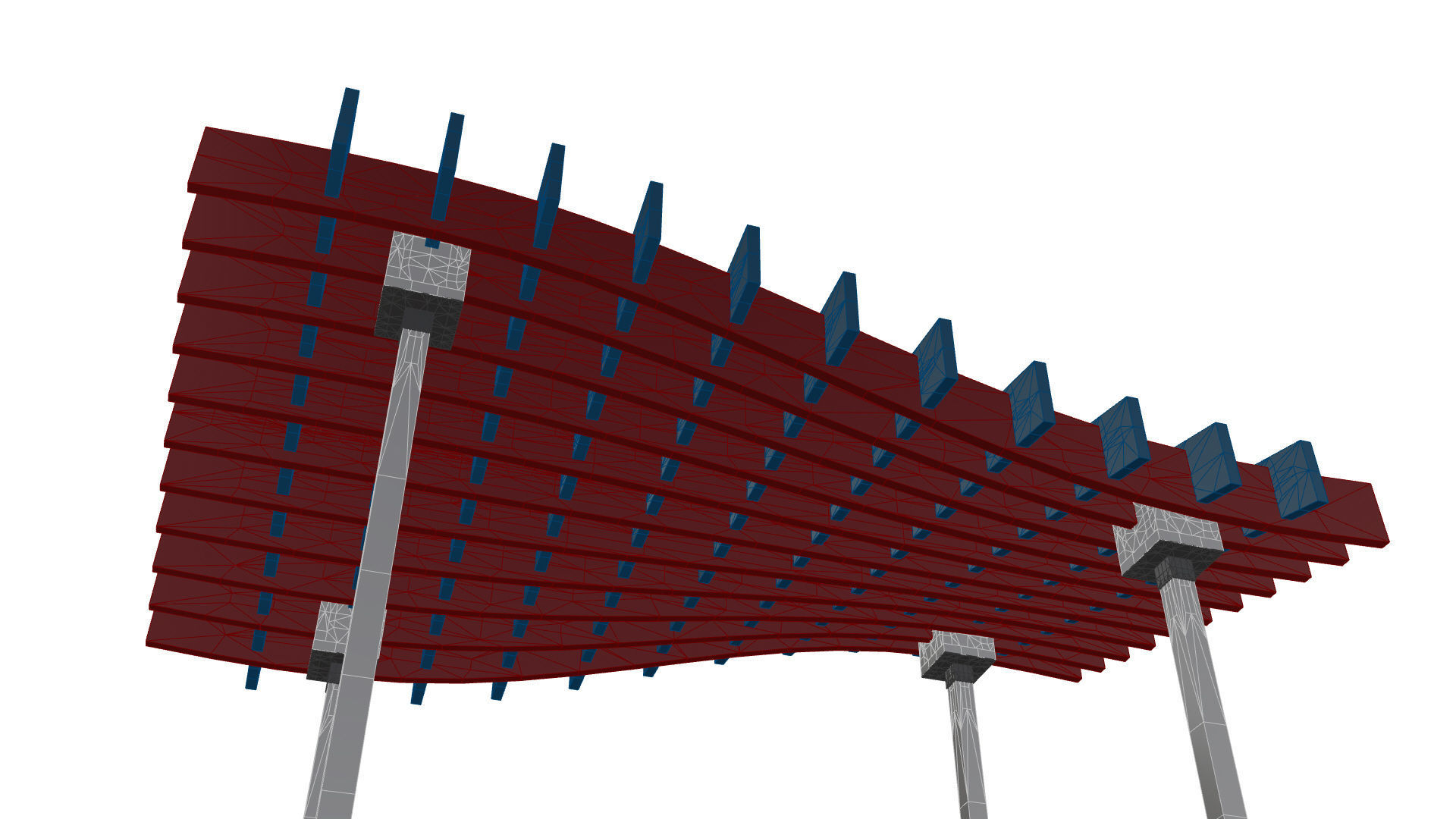 Wavy Parametric Pergola 01 3D model_33