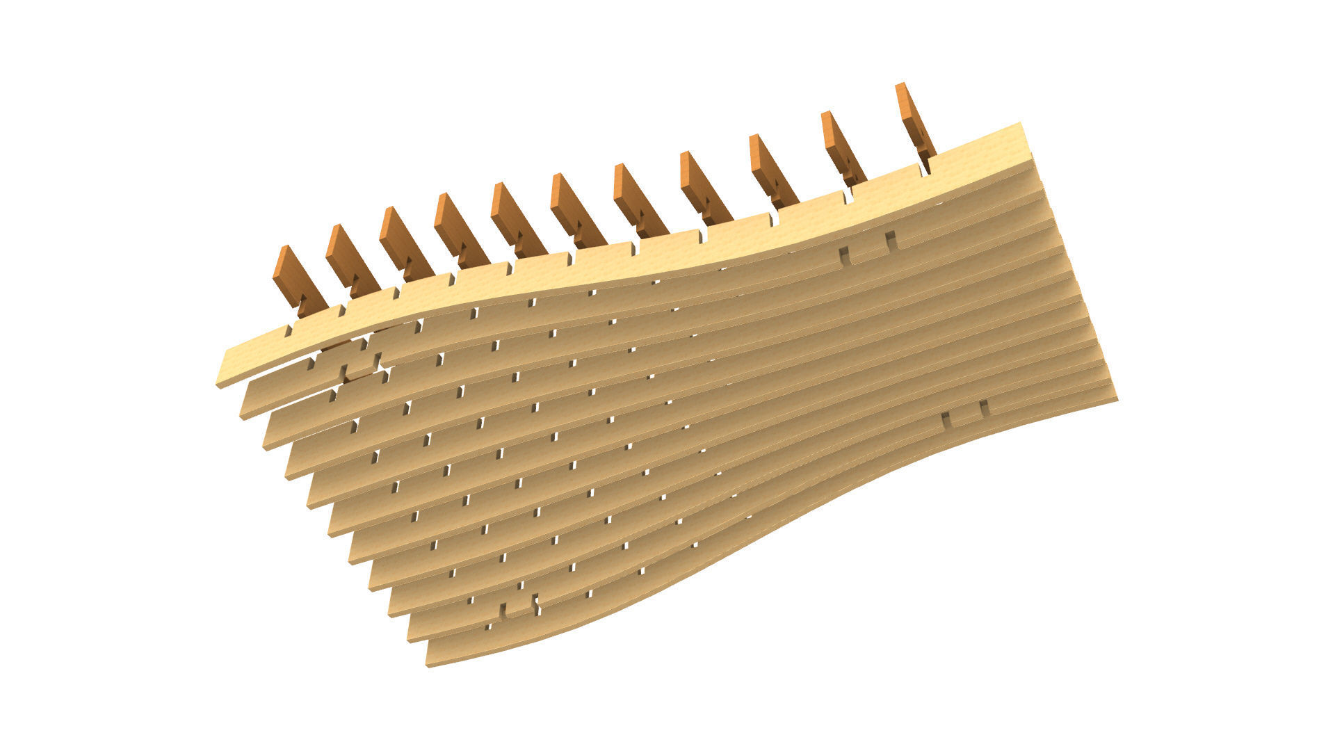 Wavy Parametric Pergola 01 3D model_26