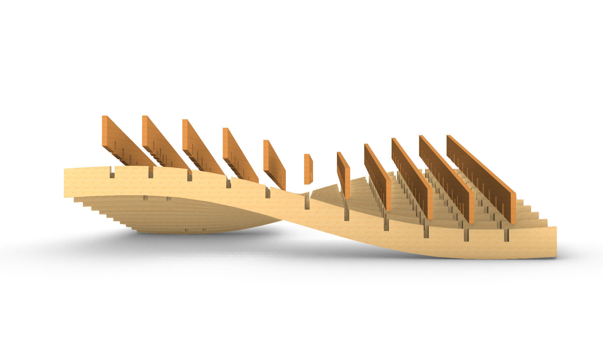 Wavy Parametric Pergola 01 3D model_25