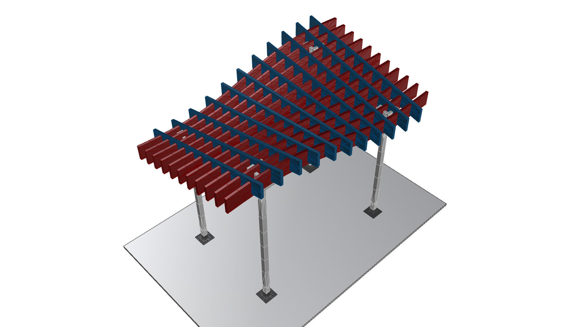 Wavy Parametric Pergola 01 3D model_29