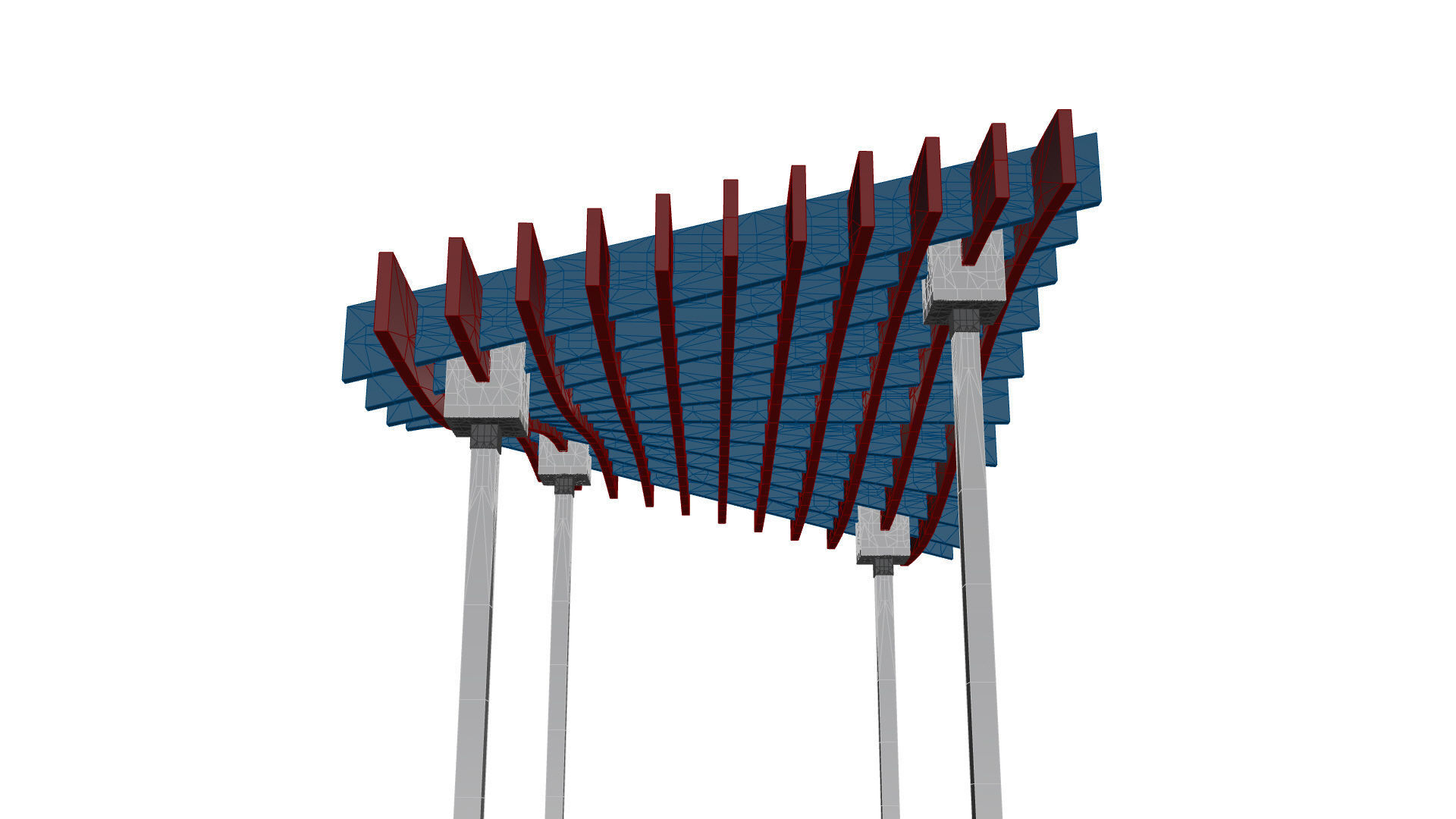 Wavy Parametric Pergola 01 3D model_36