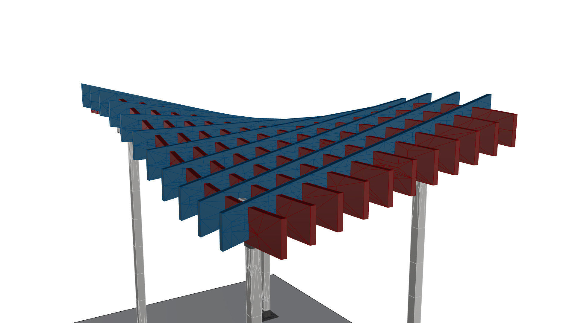 Wavy Parametric Pergola 01 3D model_34