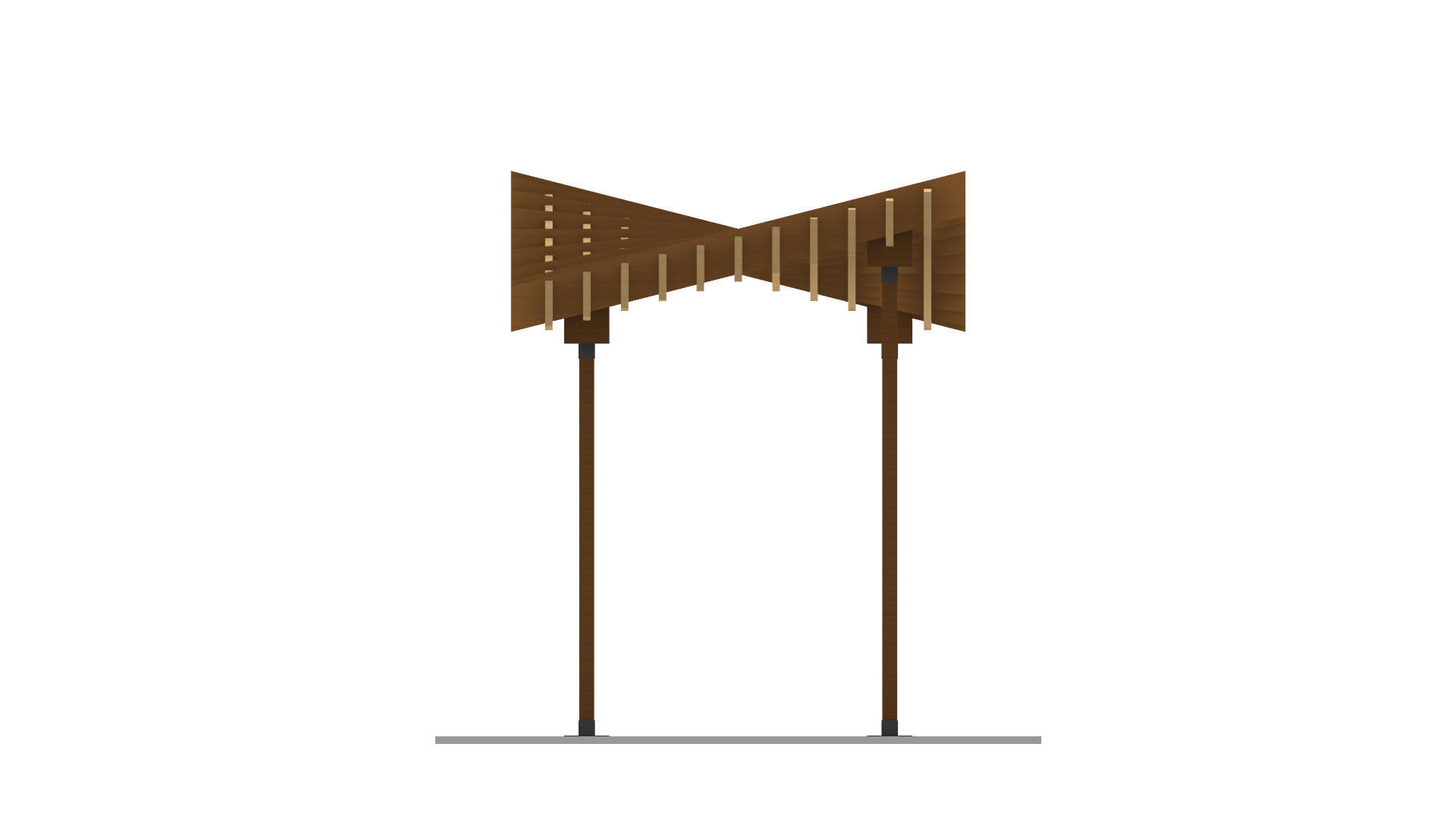 Wavy Parametric Pergola 01 3D model_20
