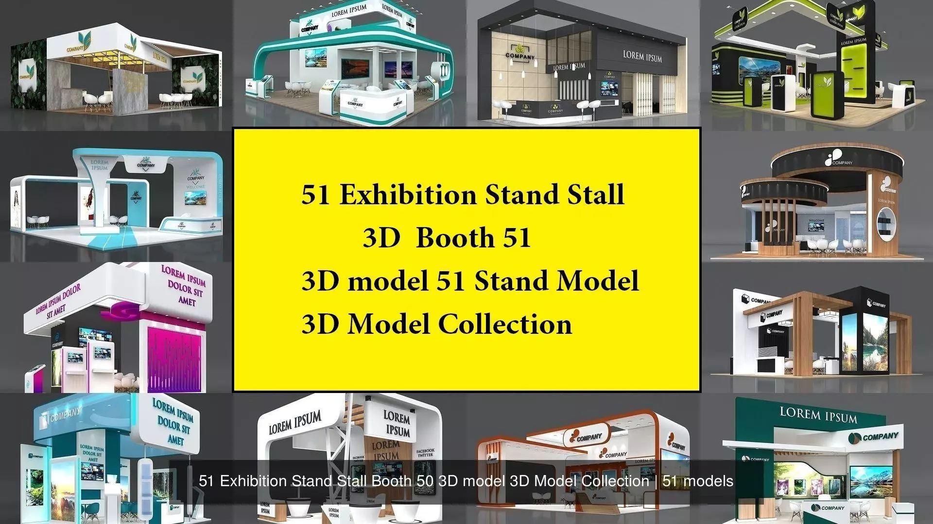 51 Exhibition Stand Stall Booth 50 3D model 3D Model Collection _0