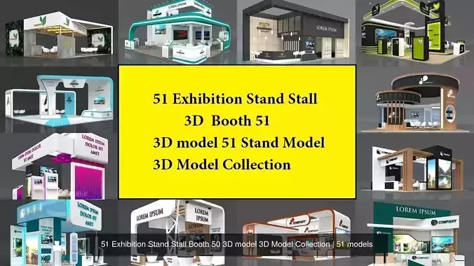 51 Exhibition Stand Stall Booth 50 3D model 3D Model Collection 