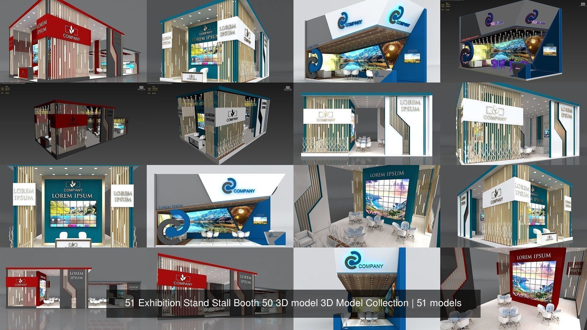 51 Exhibition Stand Stall Booth 50 3D model 3D Model Collection _7
