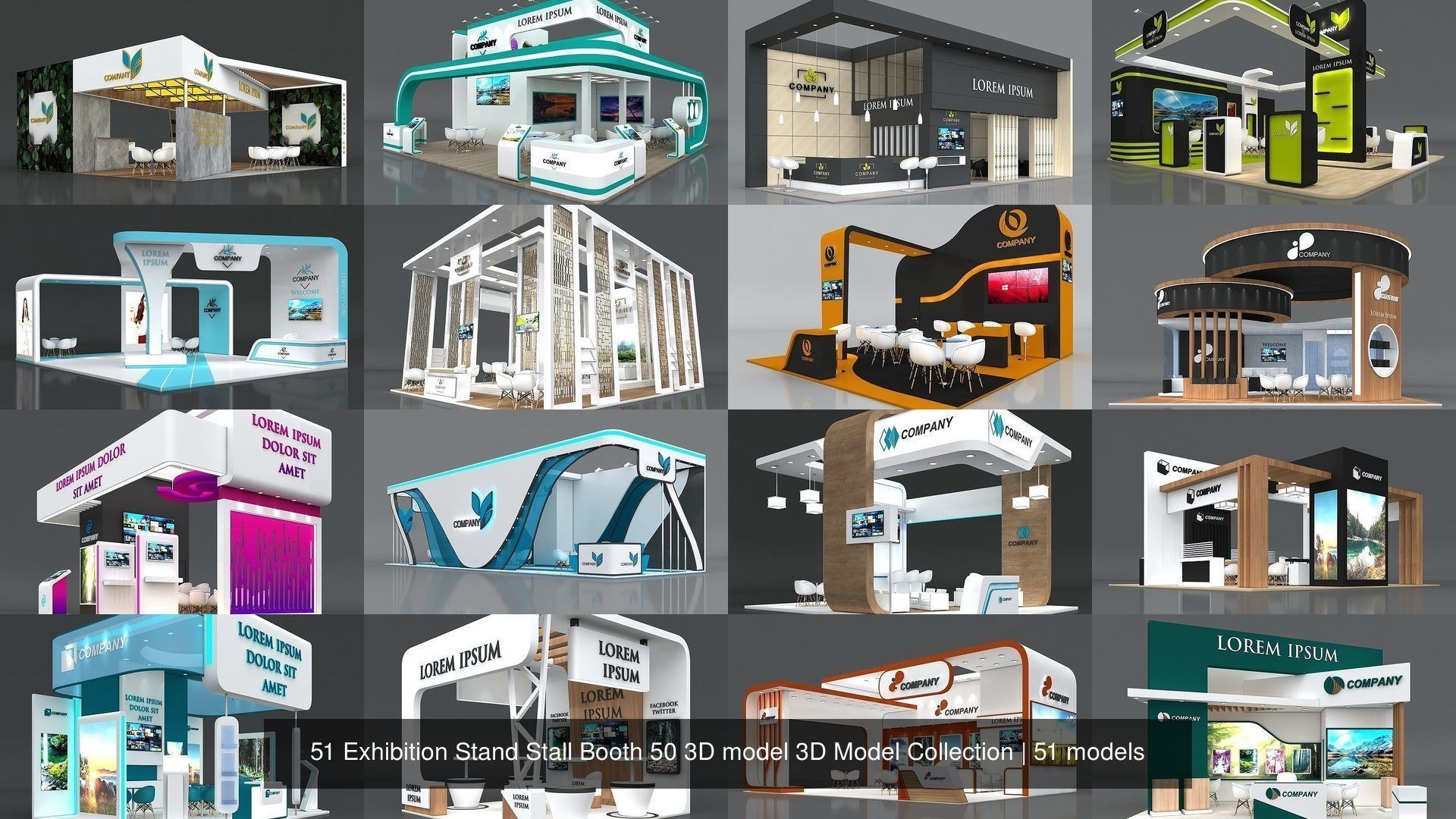 51 Exhibition Stand Stall Booth 50 3D model 3D Model Collection _4