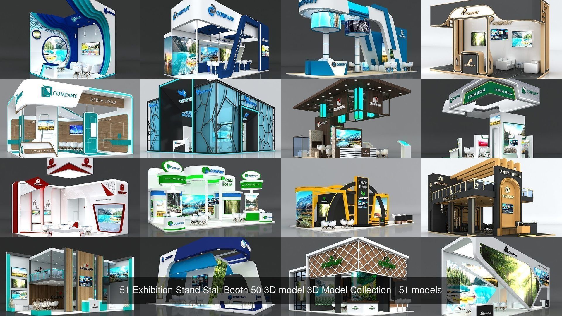 51 Exhibition Stand Stall Booth 50 3D model 3D Model Collection _9