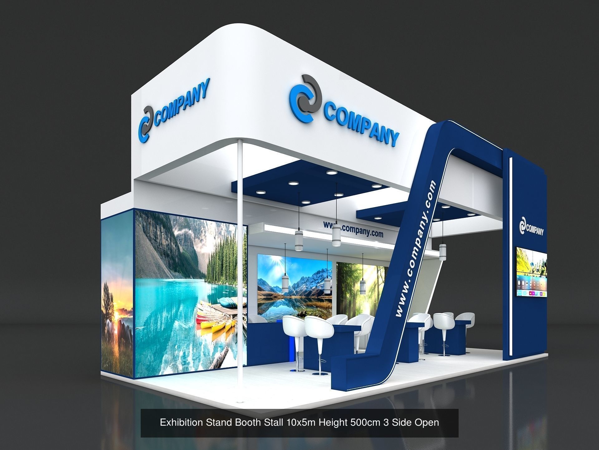 51 Exhibition Stand Stall Booth 50 3D model 3D Model Collection _31