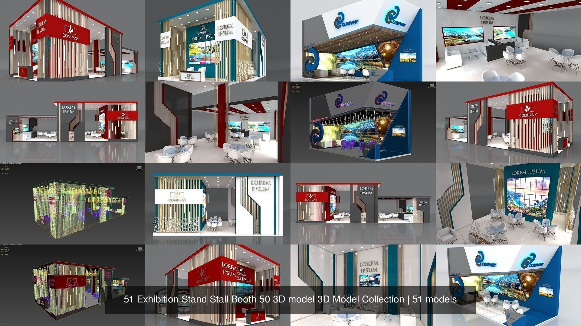 51 Exhibition Stand Stall Booth 50 3D model 3D Model Collection _13