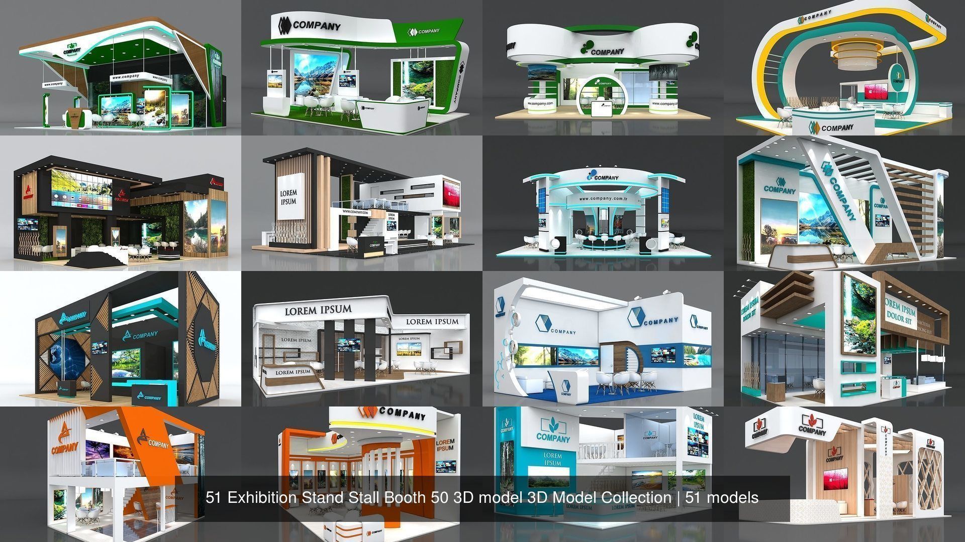 51 Exhibition Stand Stall Booth 50 3D model 3D Model Collection _8