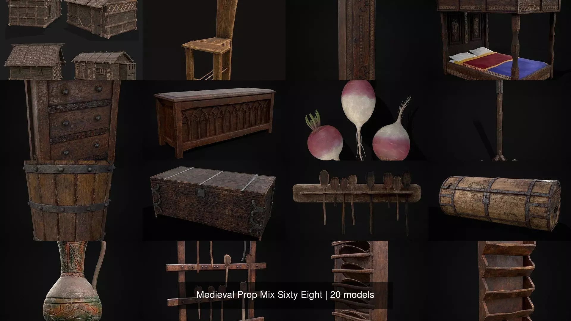 Medieval Prop Mix Sixty Eight 3D Model Collection_0