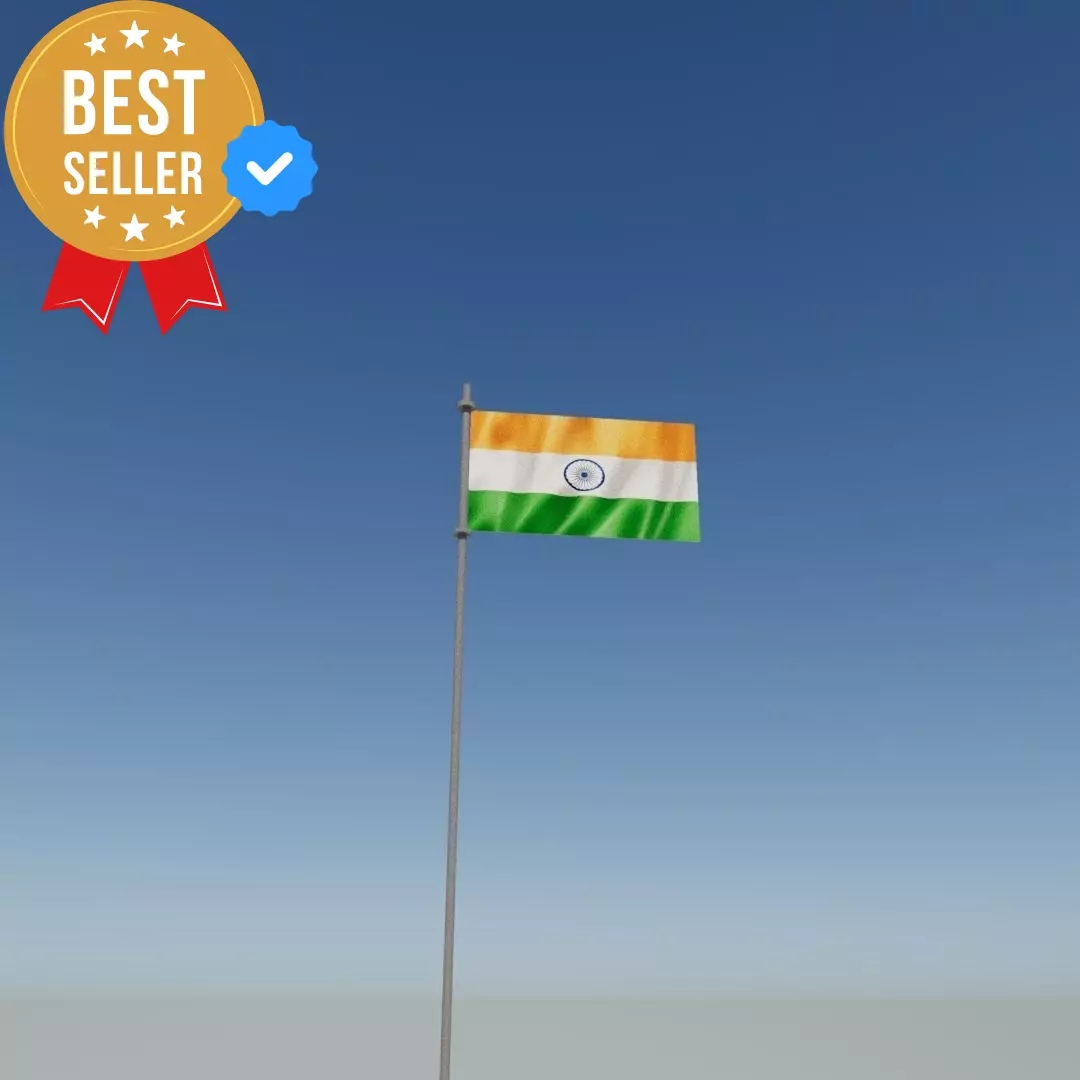 Flag of India Low-poly 3D model
