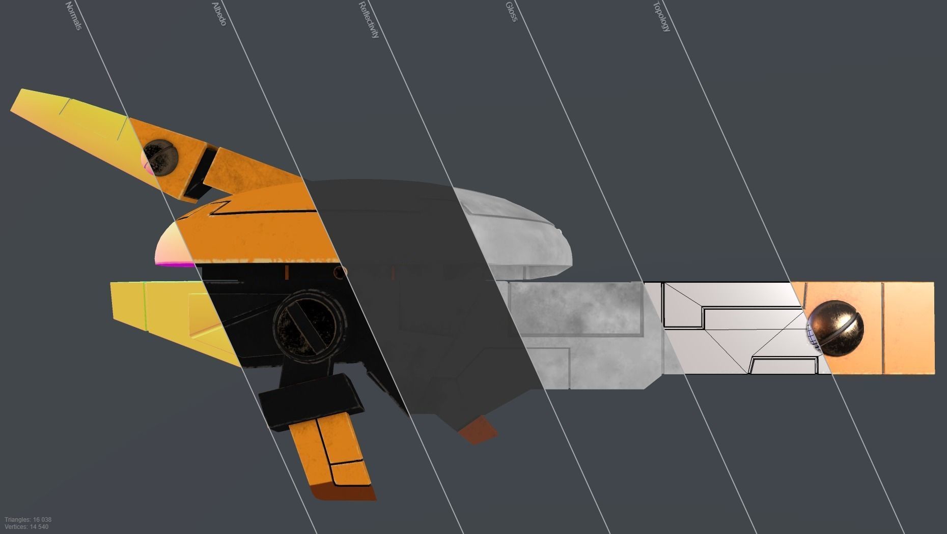 SNIPER DRONE TAU MV71  TAU EMPIRE low poly PBR Low-poly 3D model_6