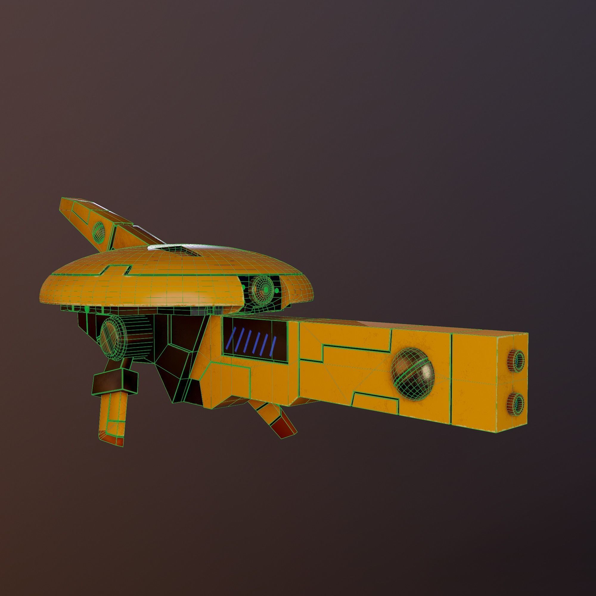 SNIPER DRONE TAU MV71  TAU EMPIRE low poly PBR Low-poly 3D model_5