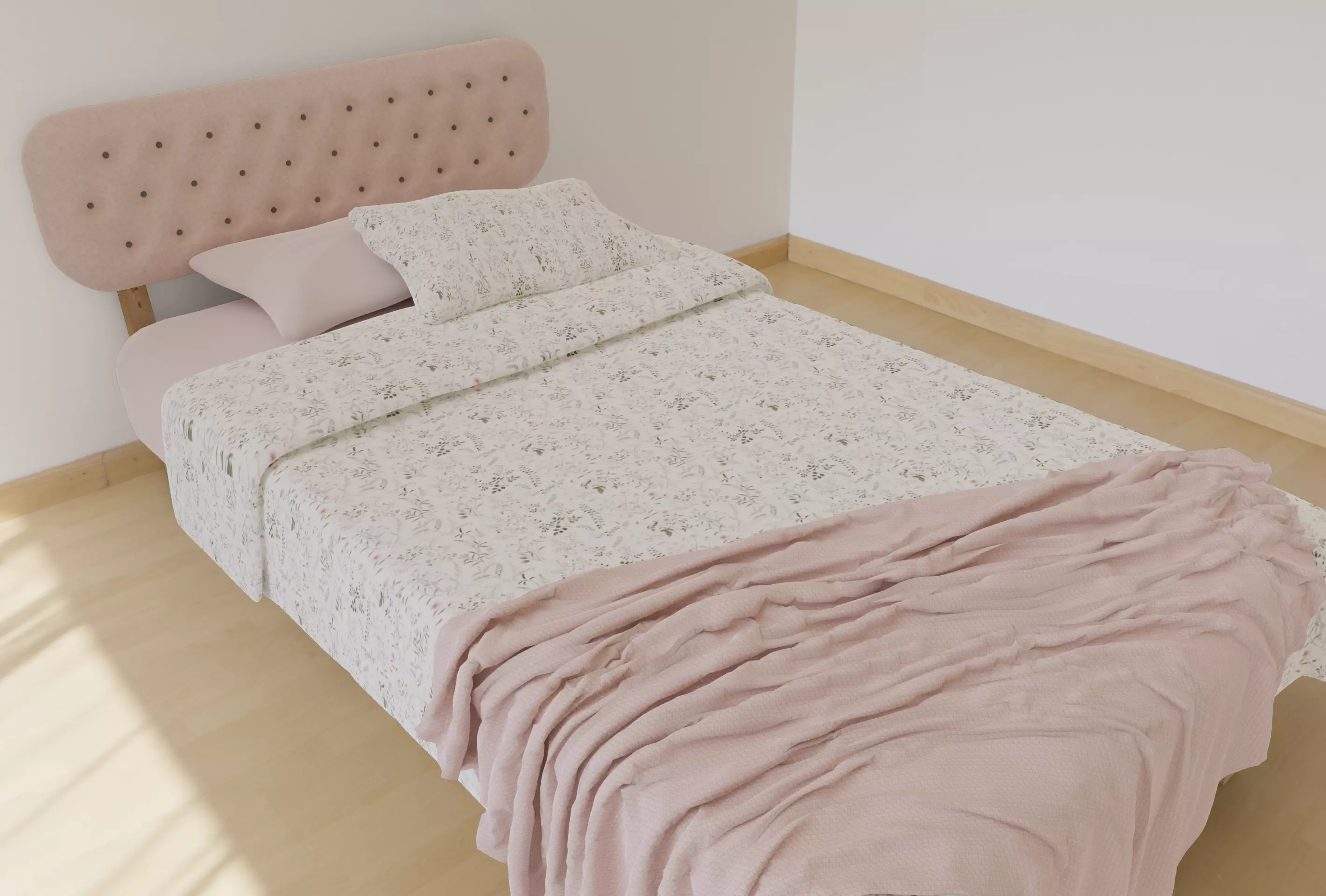 King Single Bed B2C Halo 3D model