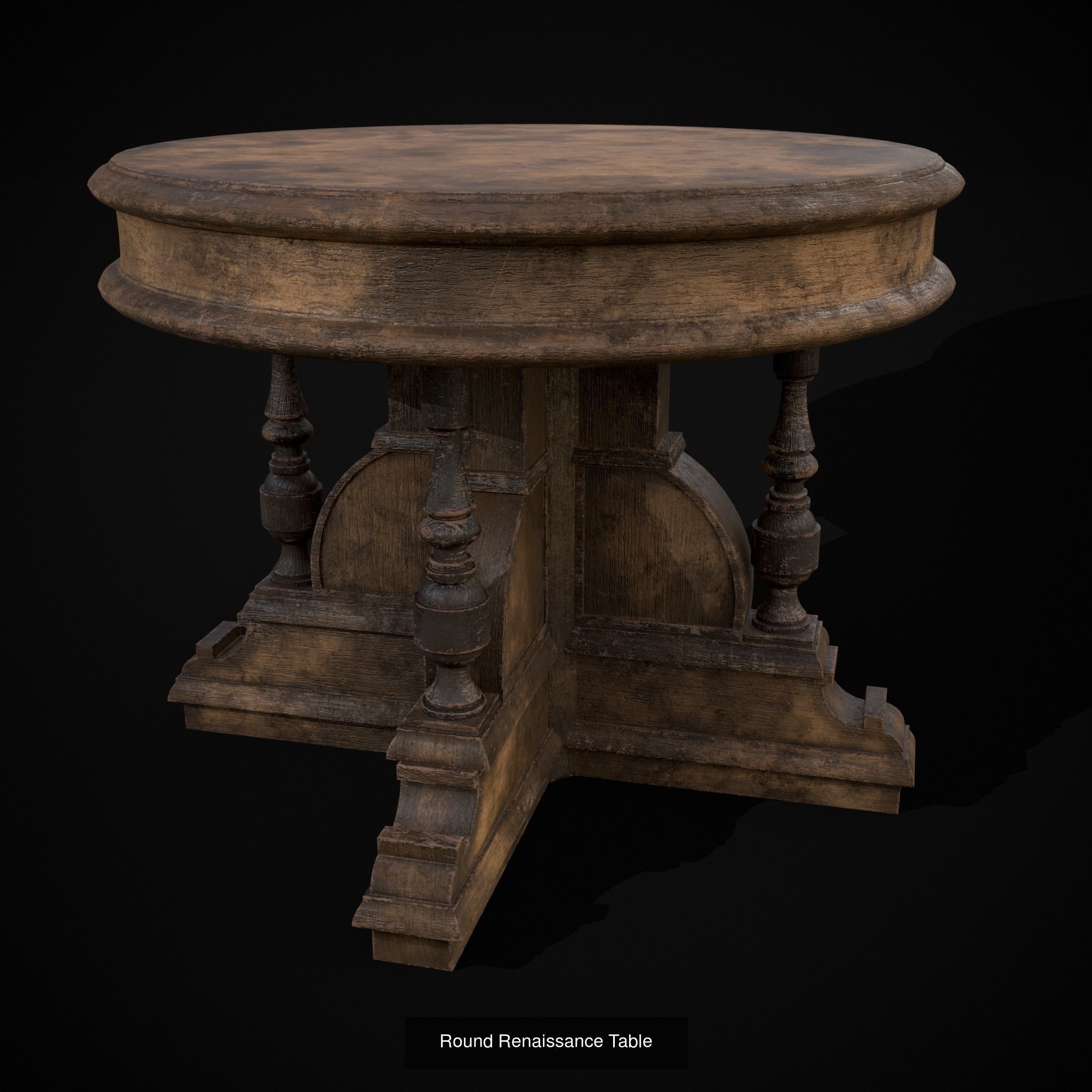 Medieval  Wooden Tables 3D Model Collection_34
