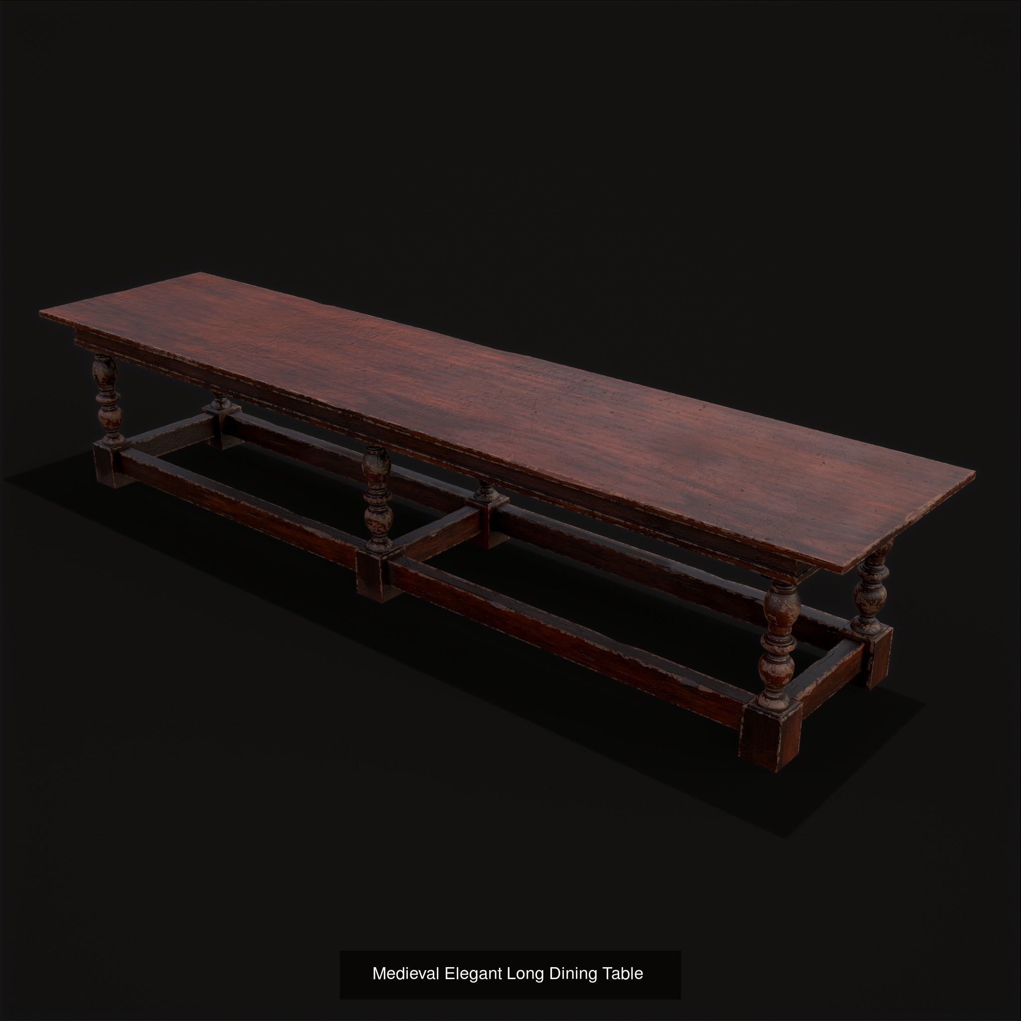 Medieval  Wooden Tables 3D Model Collection_27