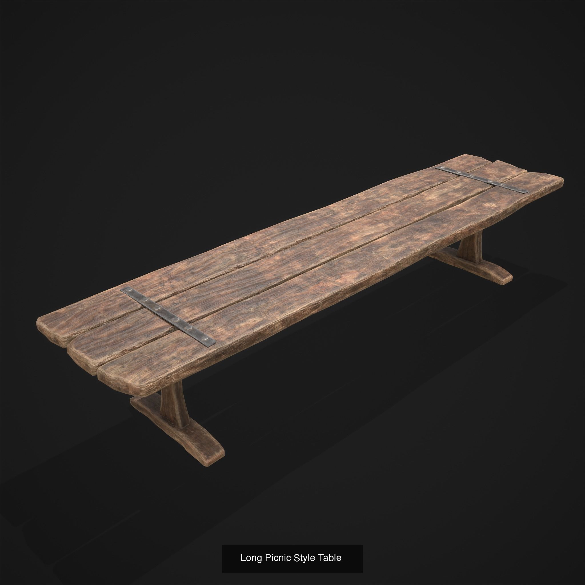 Medieval  Wooden Tables 3D Model Collection_25