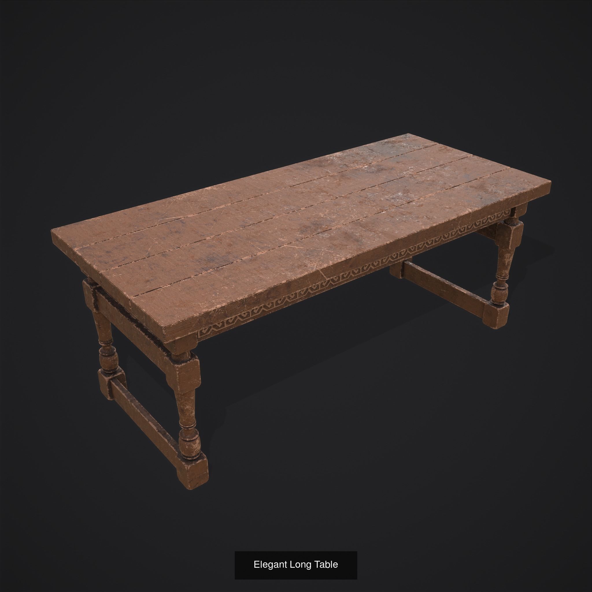 Medieval  Wooden Tables 3D Model Collection_26