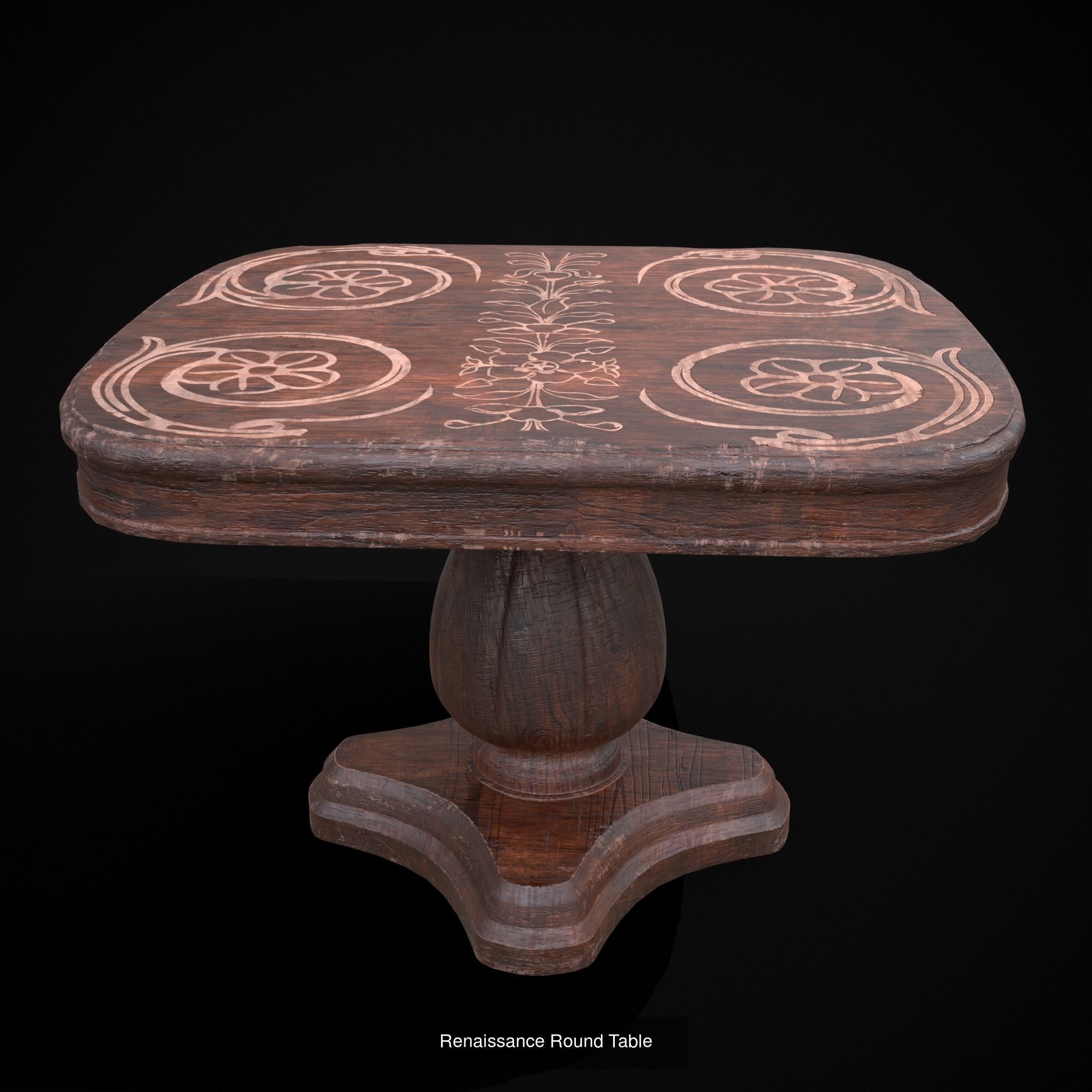 Medieval  Wooden Tables 3D Model Collection_37