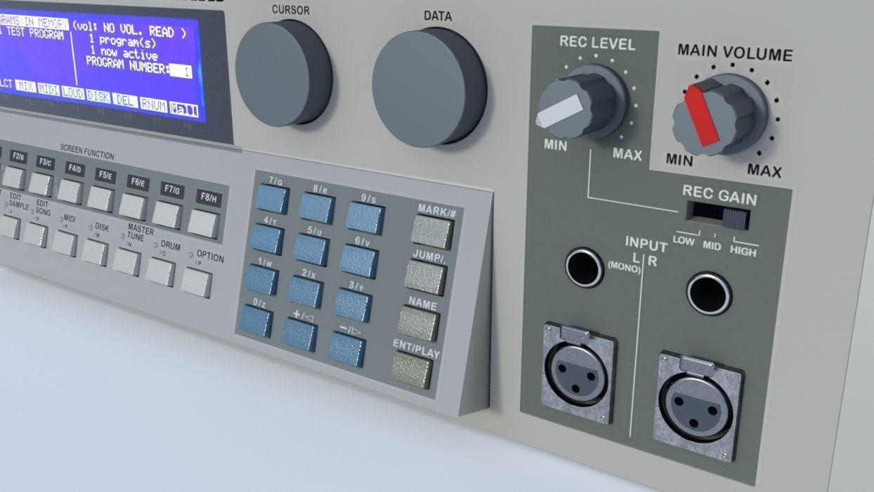 AKAI S-1000 Sampler 3D model_1