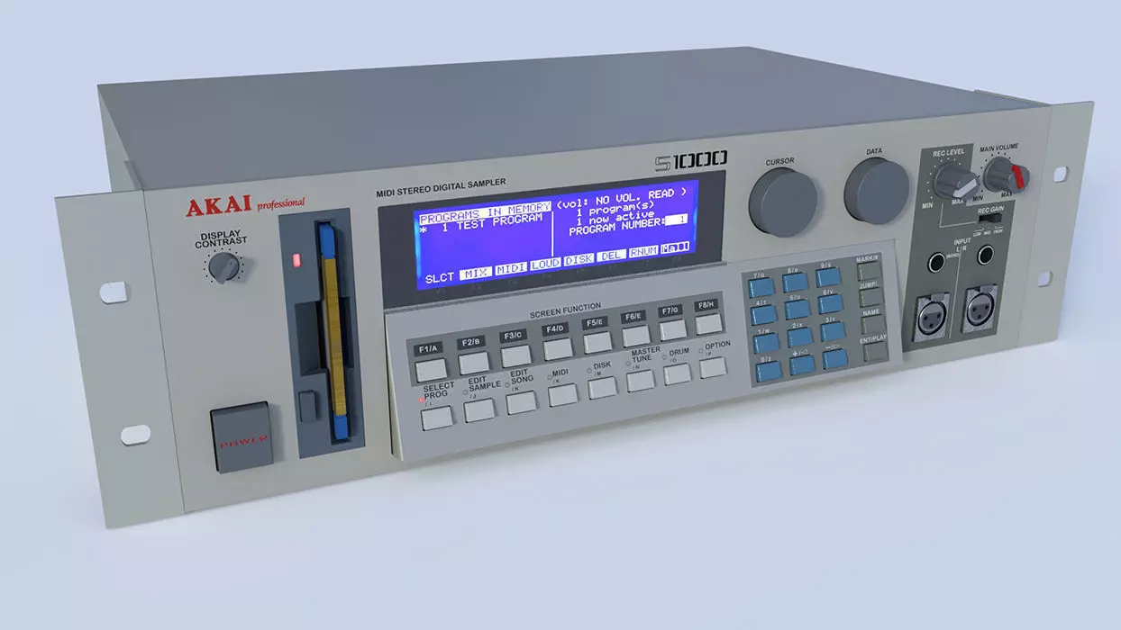 AKAI S-1000 Sampler 3D model_0