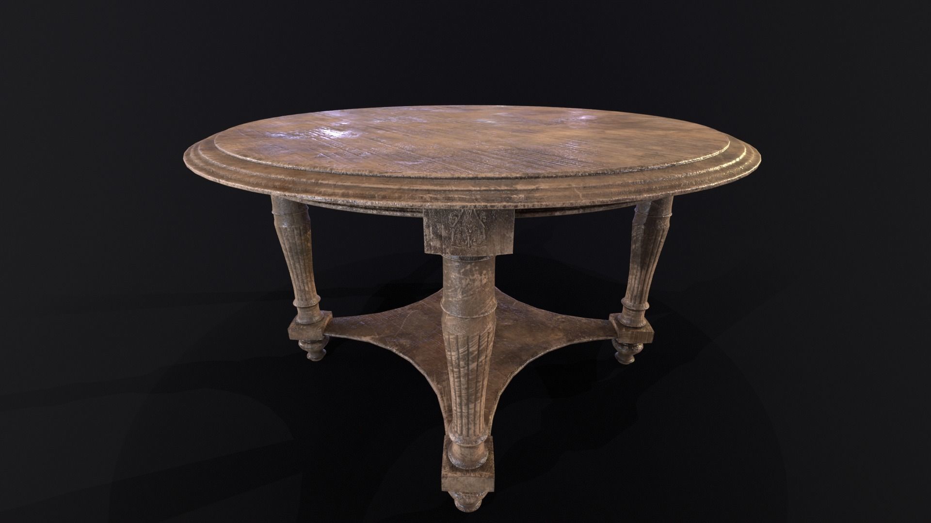 Elegant Round Coffee Table Low-poly 3D model_12