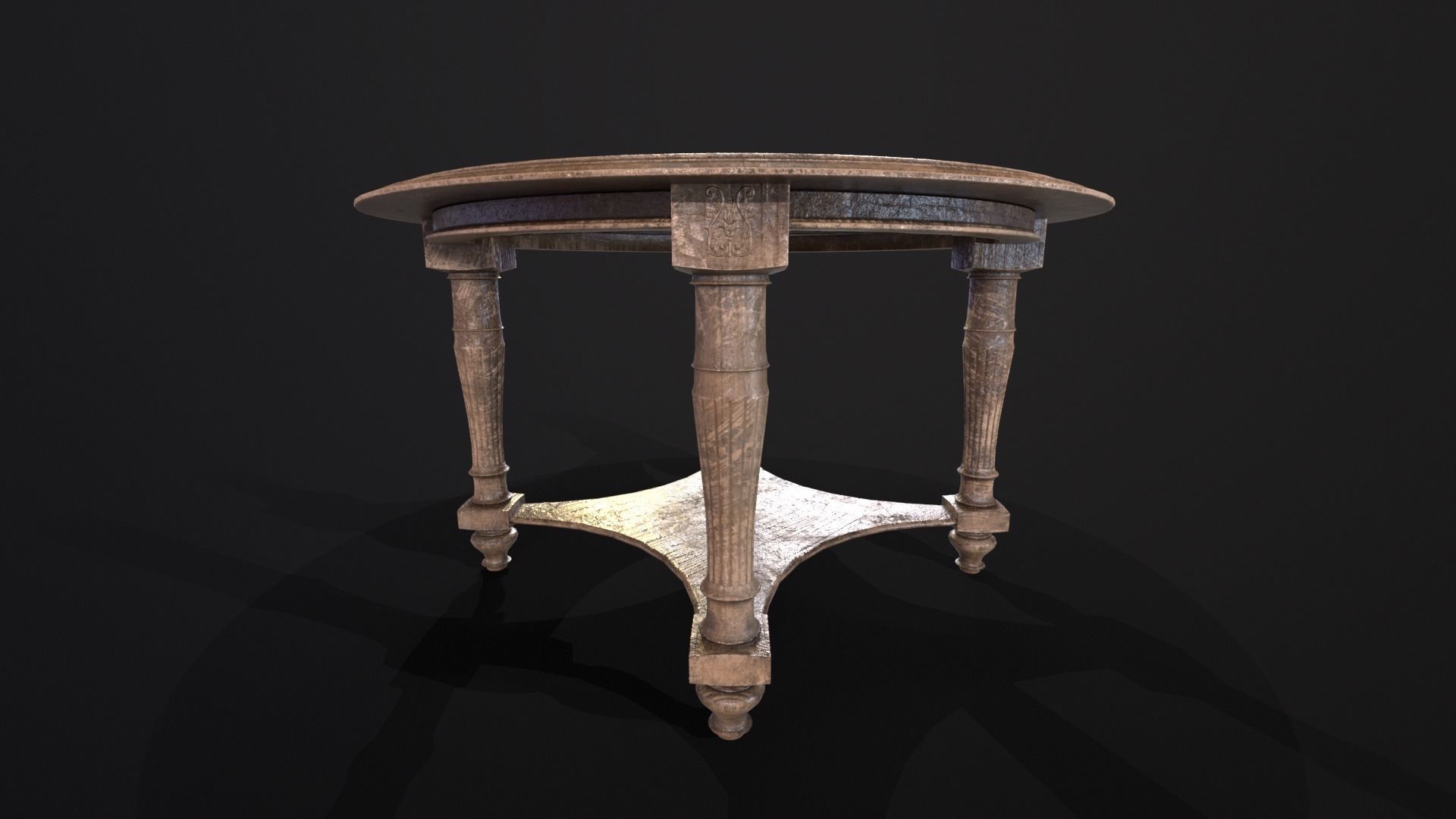 Elegant Round Coffee Table Low-poly 3D model_8