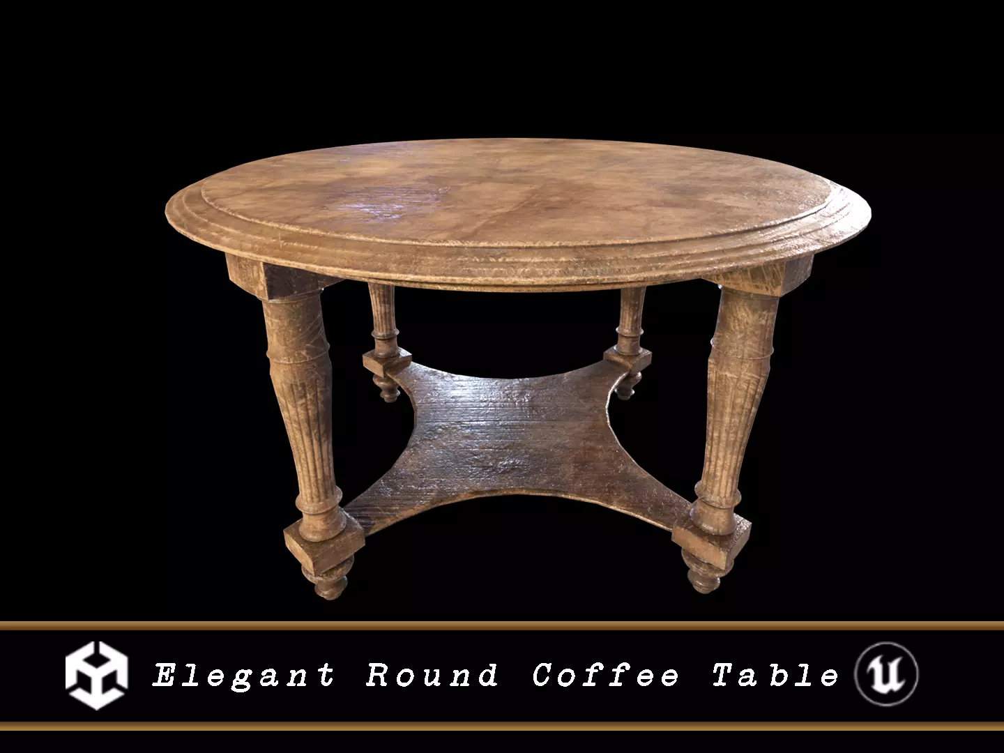 Elegant Round Coffee Table Low-poly 3D model_0