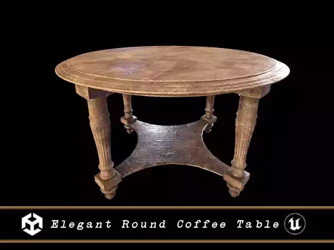 Elegant Round Coffee Table Low-poly 3D model
