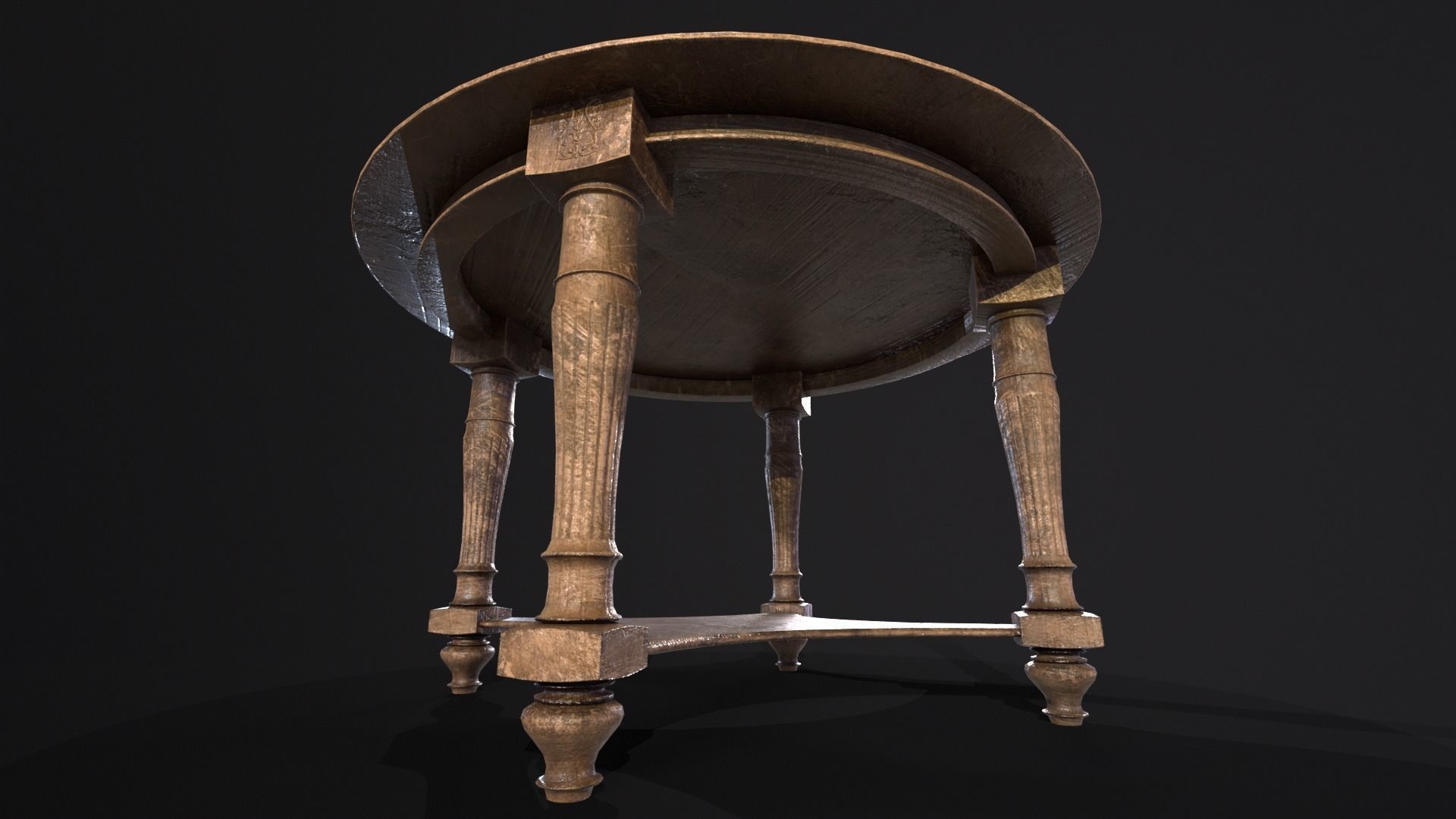 Elegant Round Coffee Table Low-poly 3D model_20