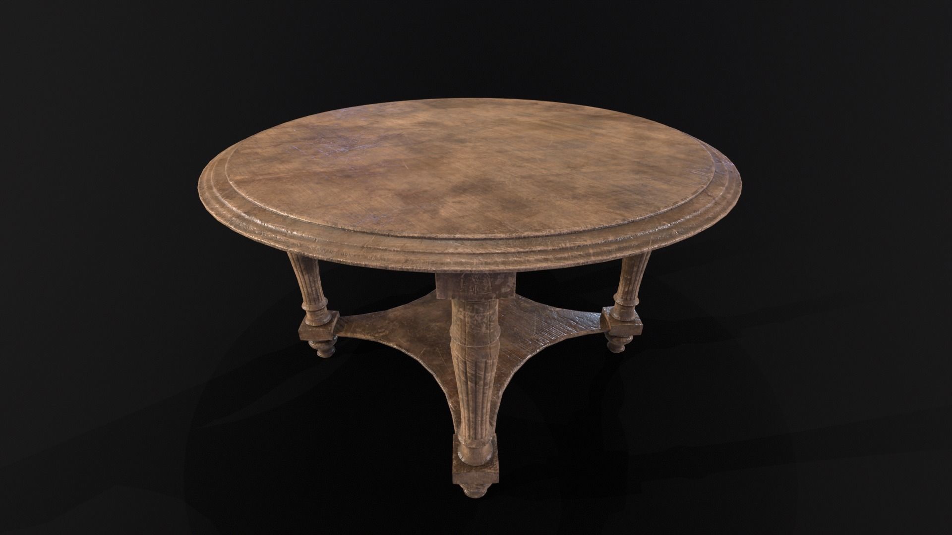 Elegant Round Coffee Table Low-poly 3D model_4