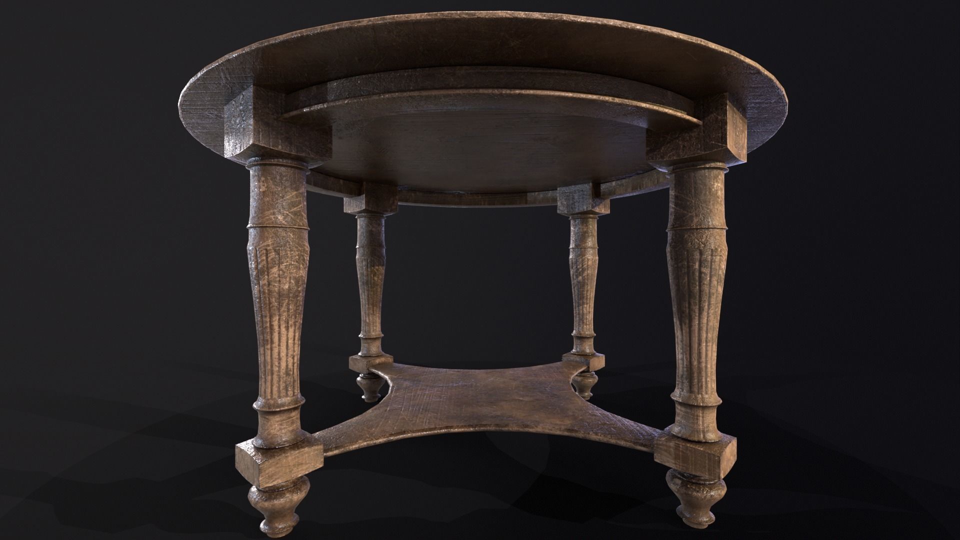 Elegant Round Coffee Table Low-poly 3D model_14