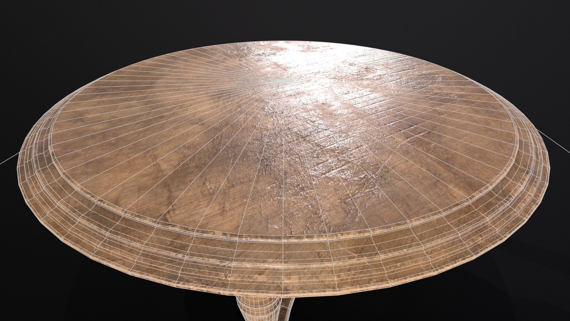 Elegant Round Coffee Table Low-poly 3D model_19