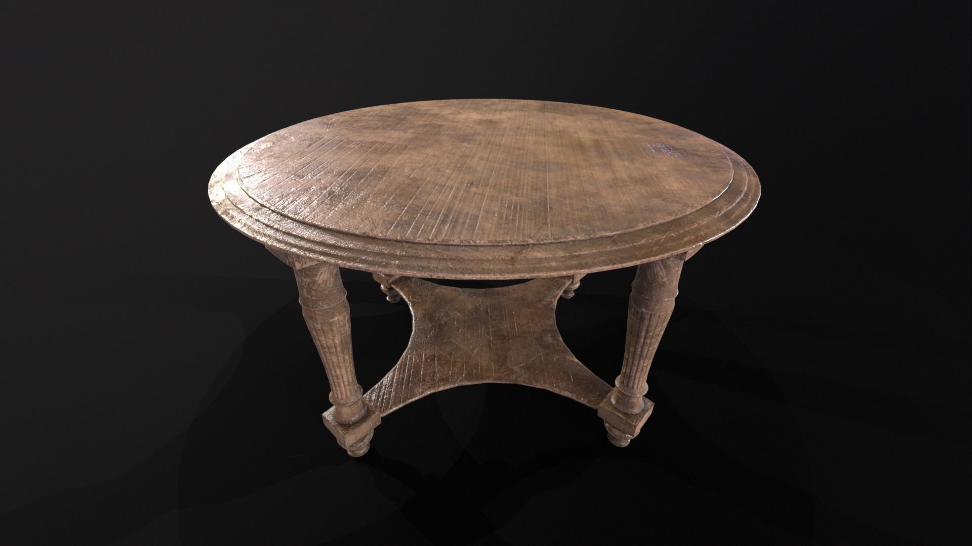 Elegant Round Coffee Table Low-poly 3D model_6