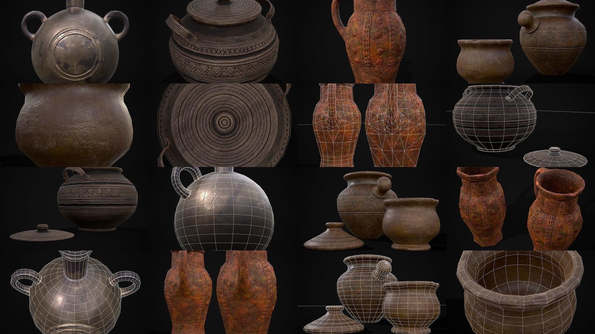 Medieval Pottery Mix 3D Model Collection_21