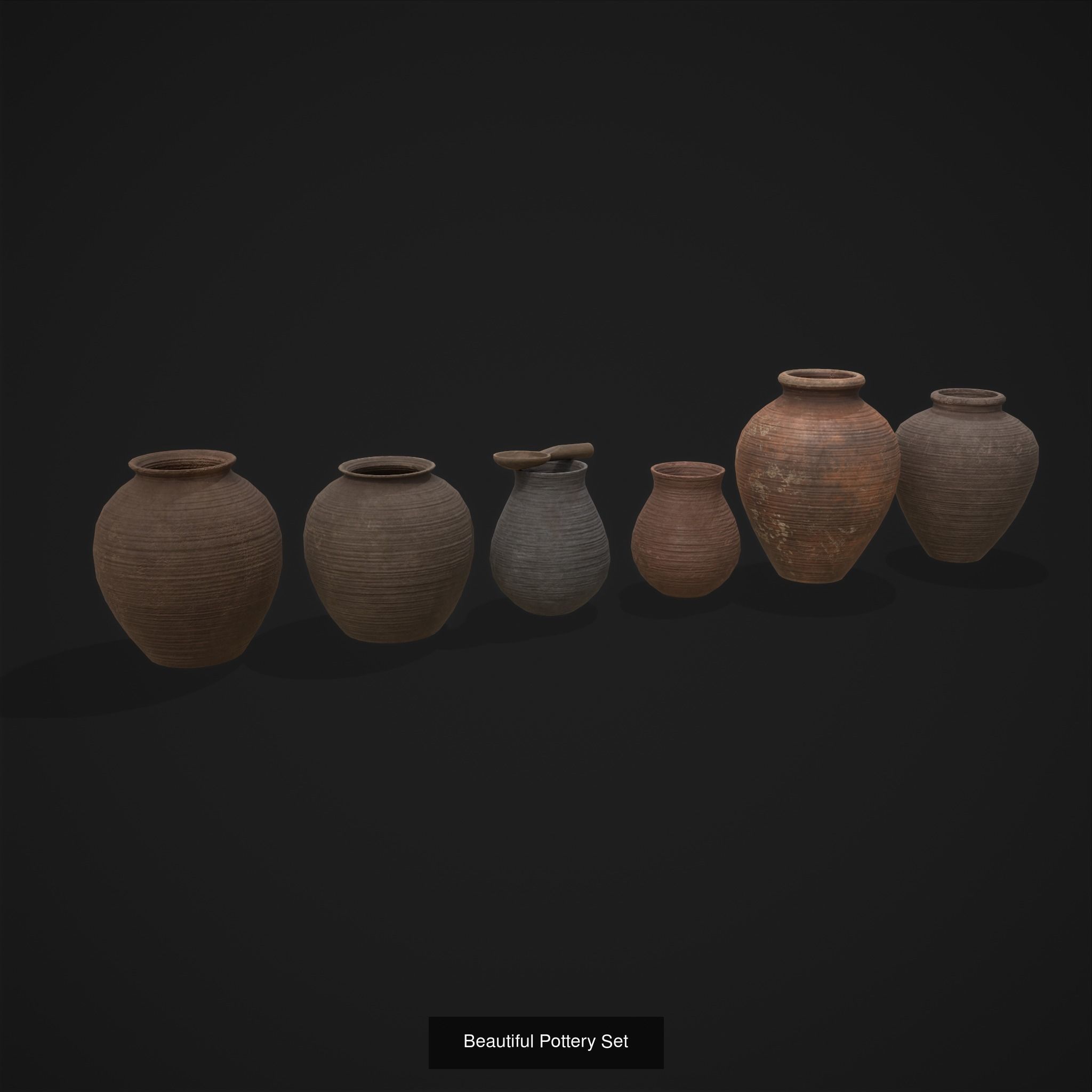 Medieval Pottery Mix 3D Model Collection_33